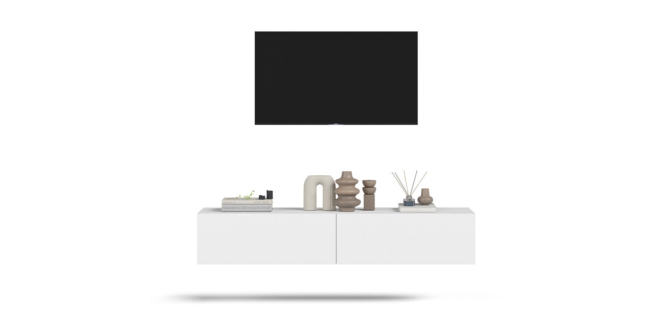 ТВ Тумба Босс Стандарт 140 Белая