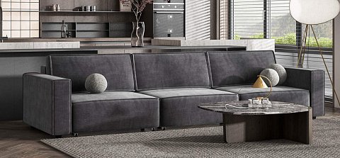 Диван Босс Софт Модуль Макс Вельвет Корд графит 2