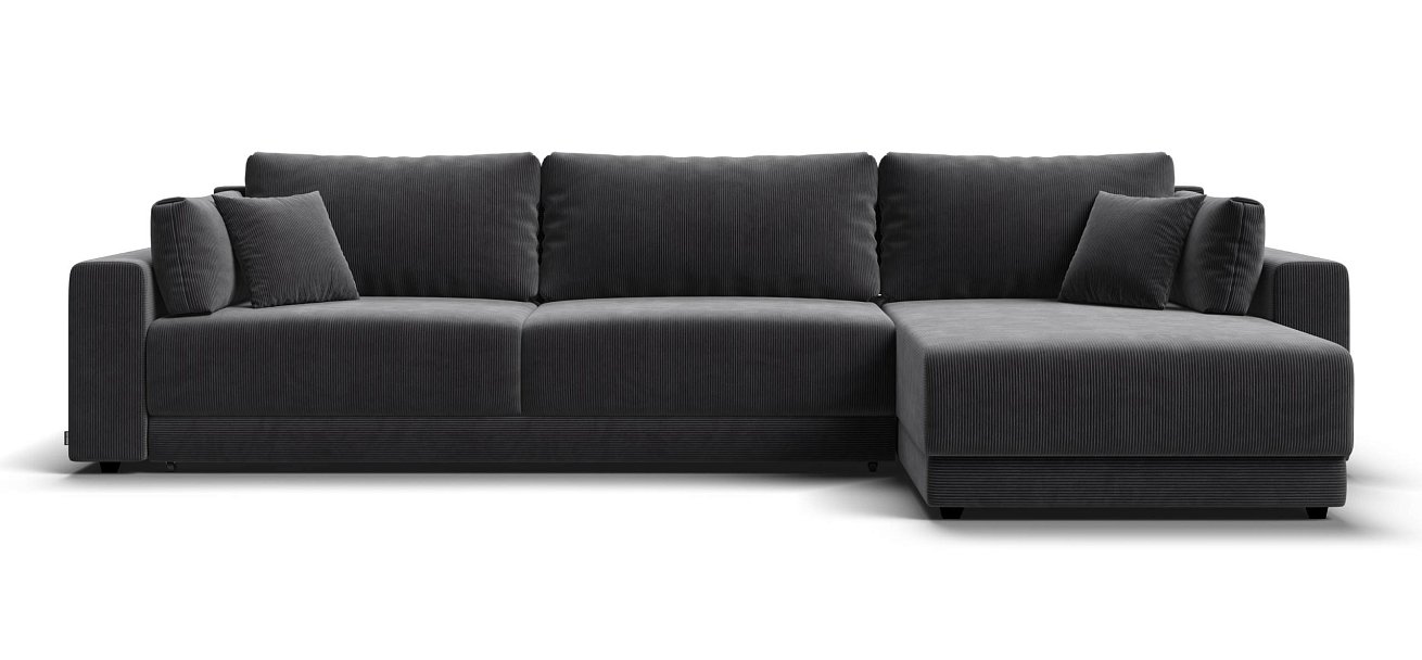 Угловой диван Босс Прайм Макс Вельвет Корд графит