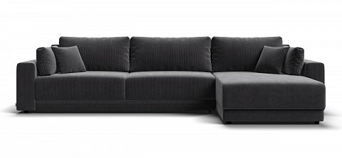 Угловой диван Босс Прайм Макс Вельвет Корд графит 1