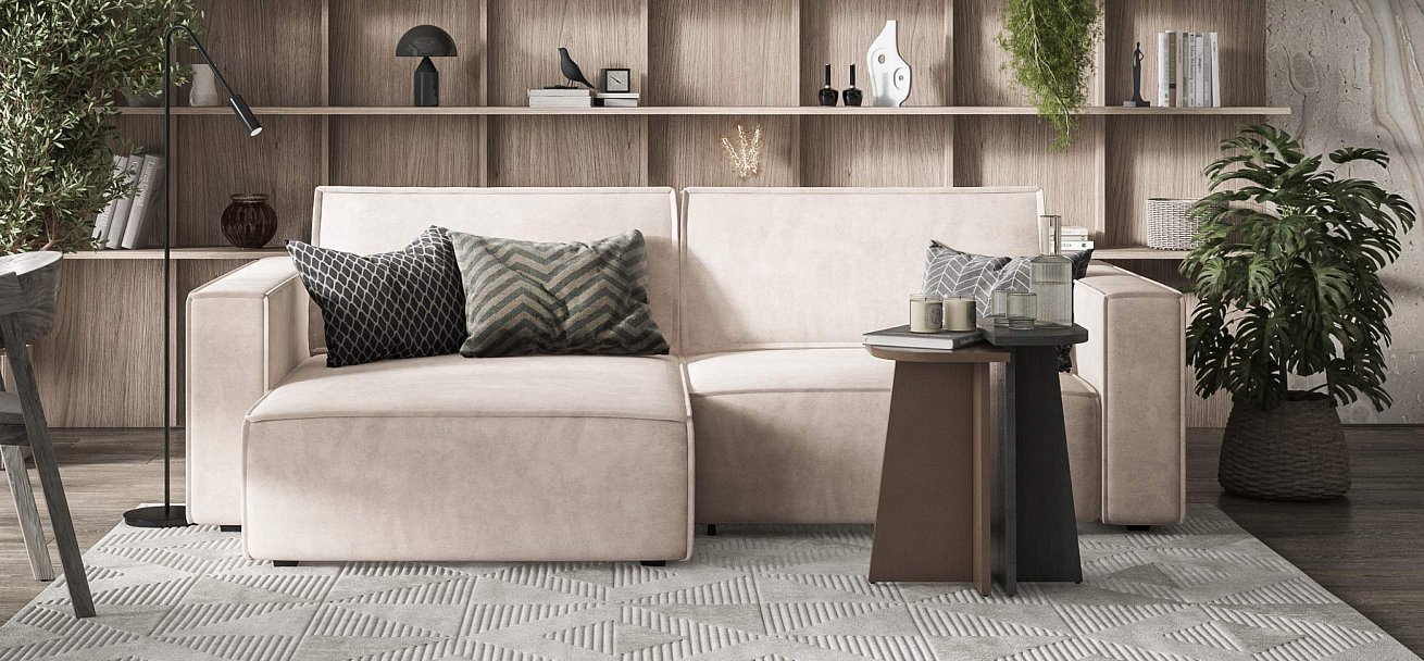 Угловой диван Босс Софт Модуль велюр Монолит латте