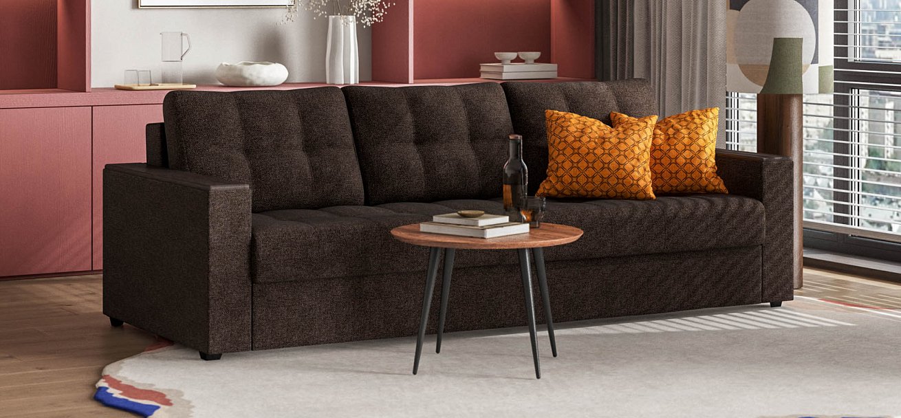 Диван Атланта НПБ 120 Рогожка Мальмо шоколад