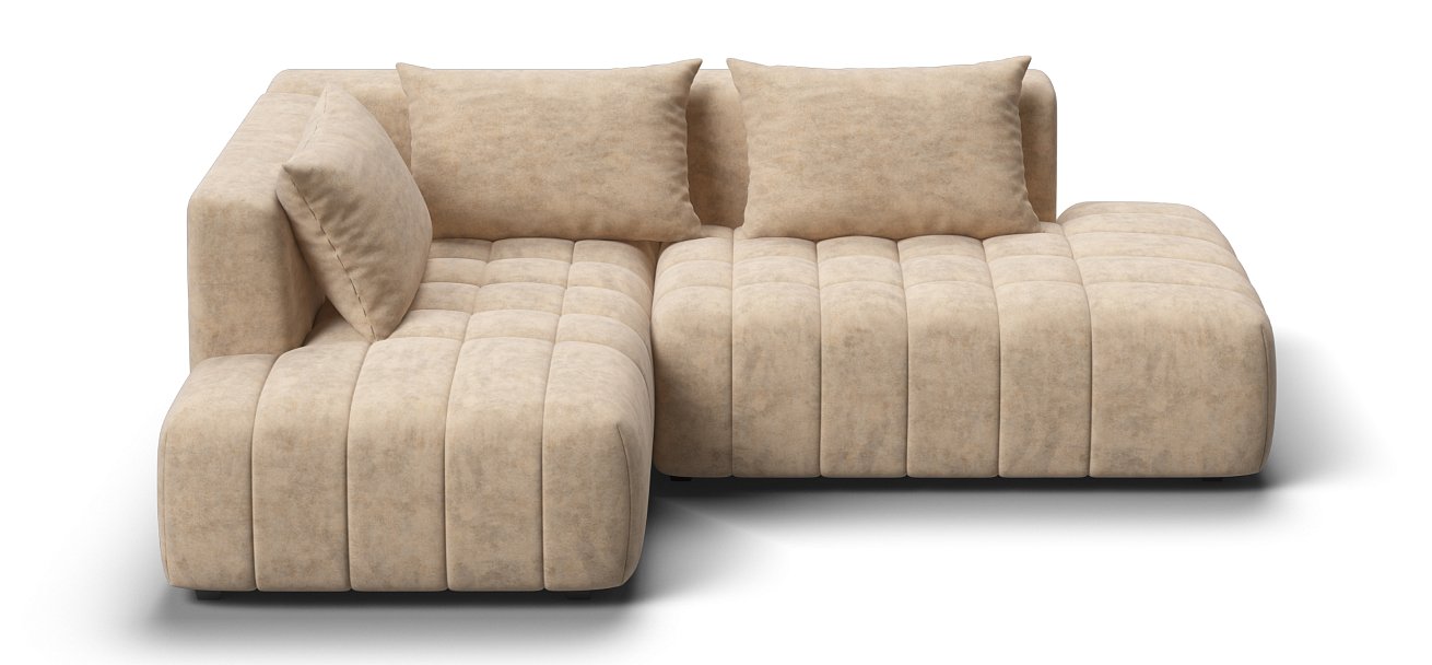 Угловой диван левый Босс Твин велюр Роял шампань