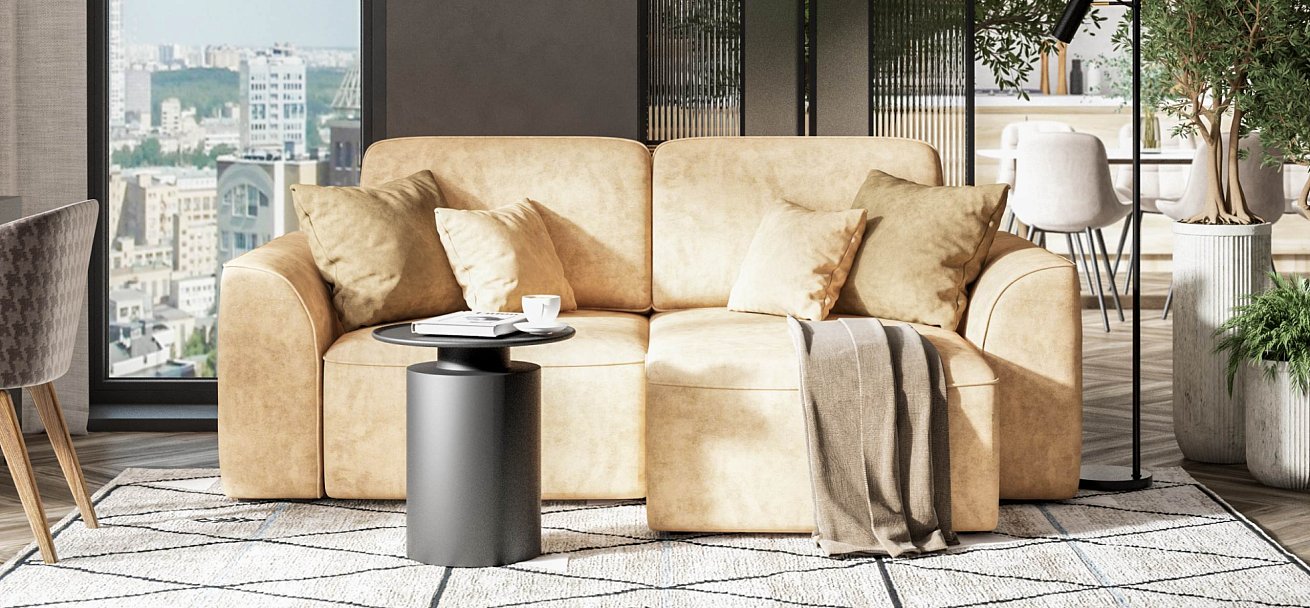 Угловой диван Кинг Модуль велюр Роял шампань