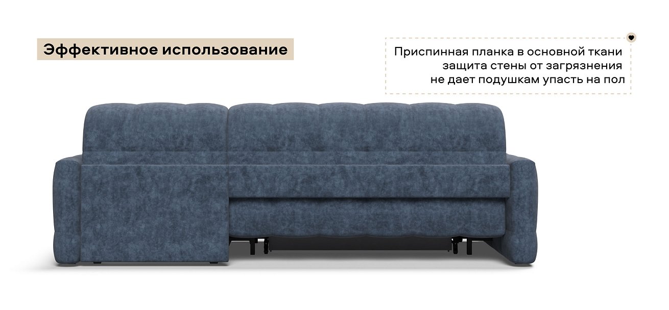 Угловой диван Босс Слип 160 велюр Роял синий