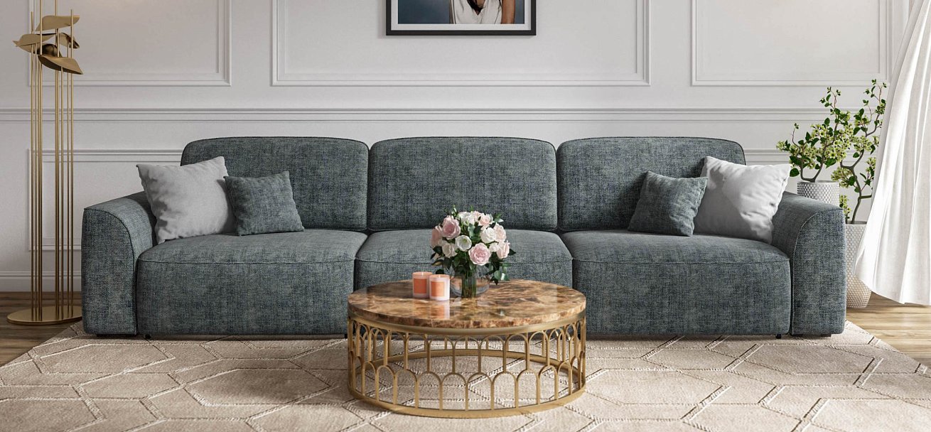 Диван Кинг Макс Шенилл Смарт серый