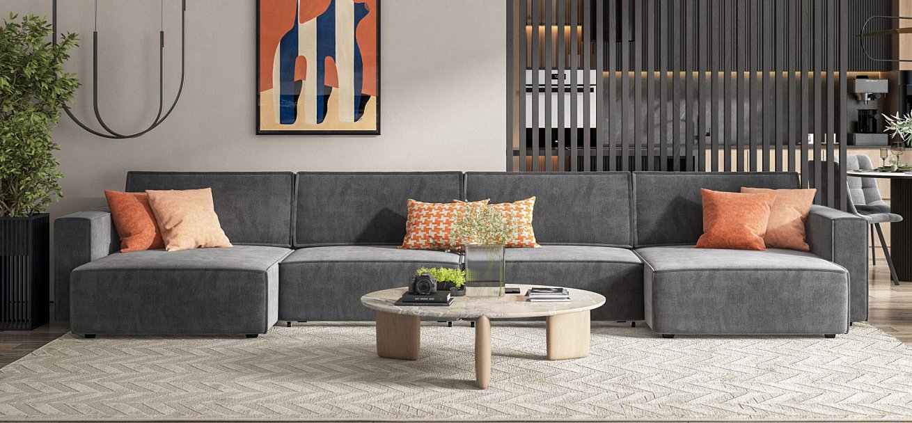 Босс Софт Модуль оттоманка велюр Монолит серый