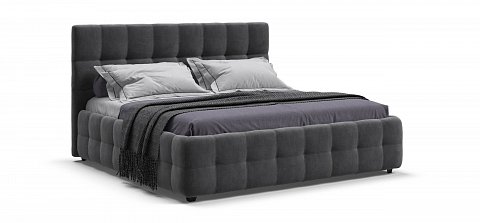 Босс Кровать+ПМ 180*200 велюр Монолит серый 1