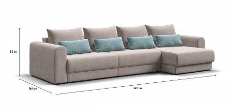 Модульный угловой диван Ричмонд Модуль Макс велюр Монолит латте 1