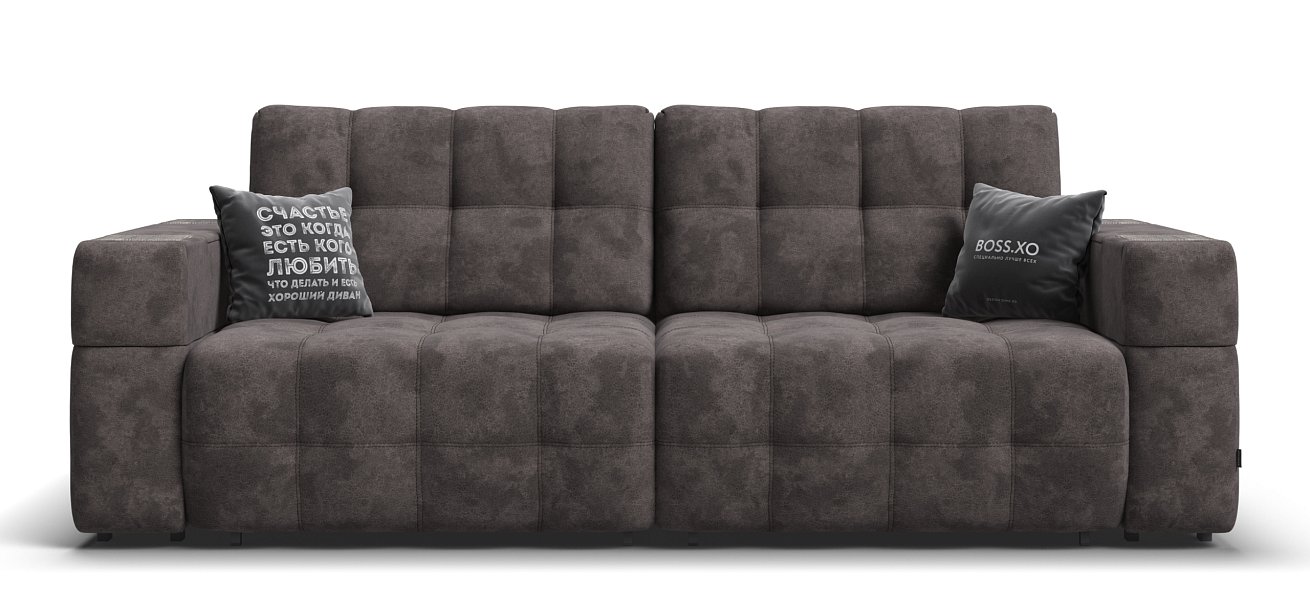 Диван Босс ХО велюр Алькантара серый / Камень