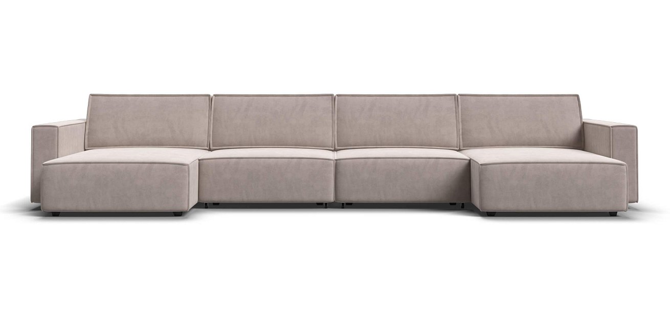 П-образный диван Босс Софт Модуль велюр Монолит латте