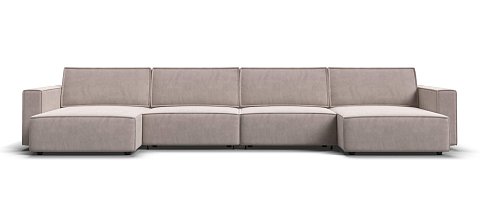 П-образный диван Босс Софт Модуль велюр Монолит латте 1