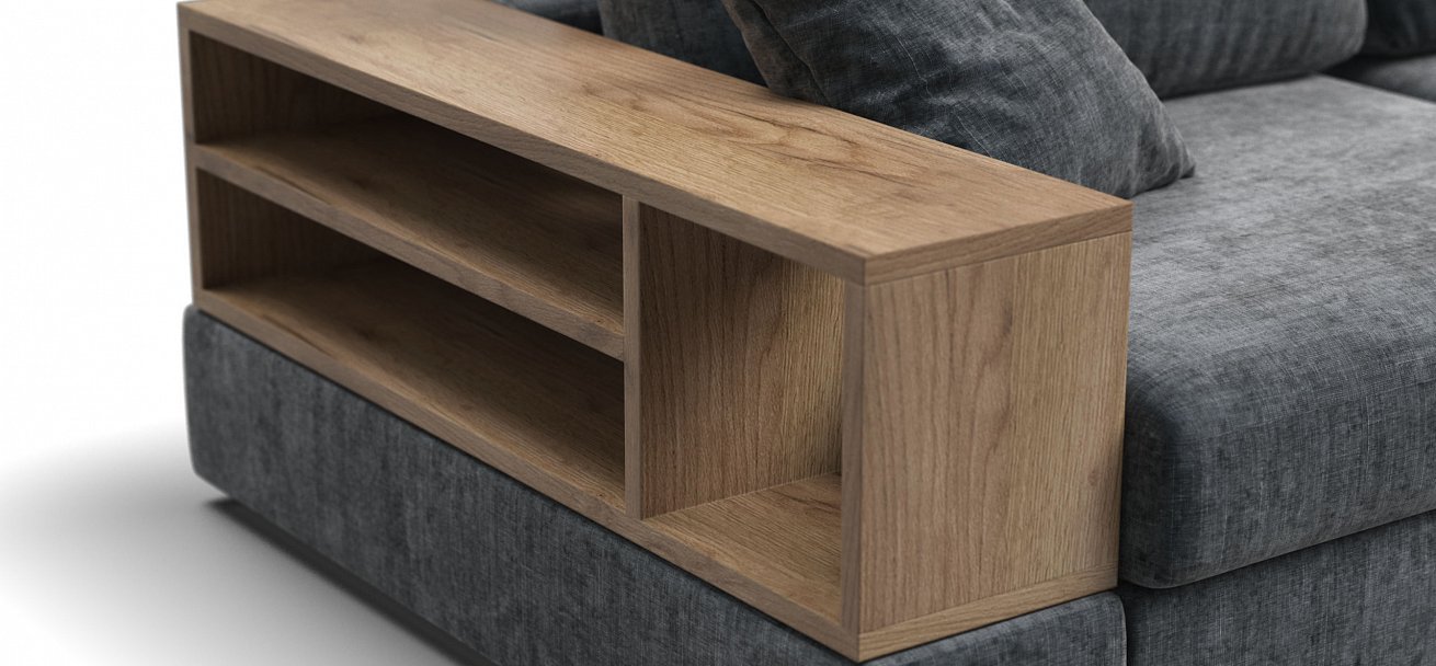 П-образный диван-кровать Босс Модуль Шенилл Глосс карбон