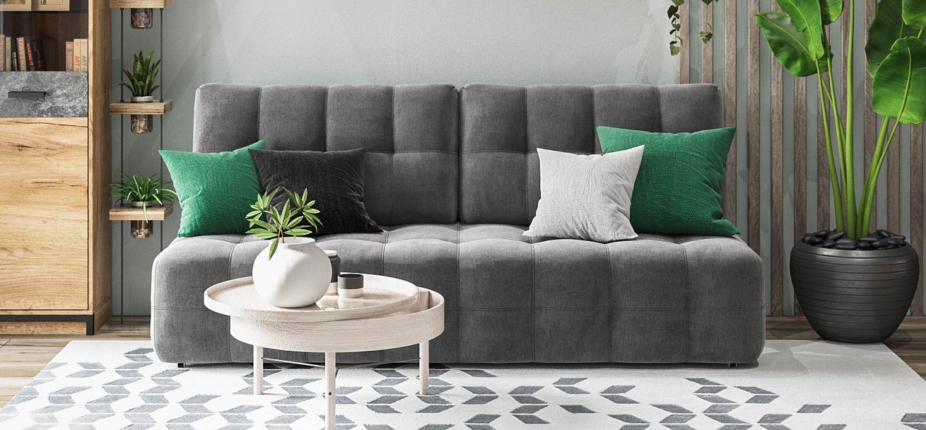 Диван Босс Мини велюр Монолит серый