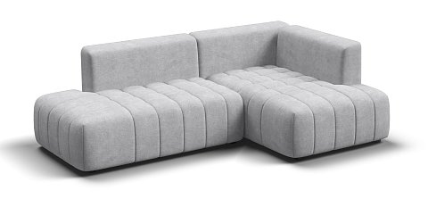 Угловой диван правый Босс Твин Шенилл Клауд серый 3