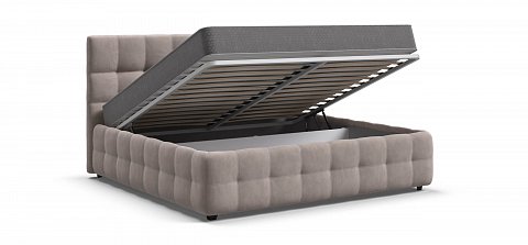 Босс Кровать+ПМ 180*200 велюр Монолит латте 3