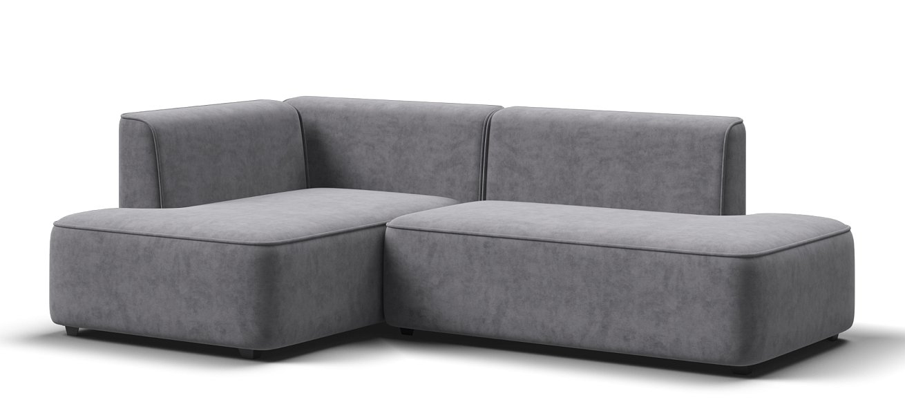 Угловой диван левый Кинг Твин велюр Роял агат