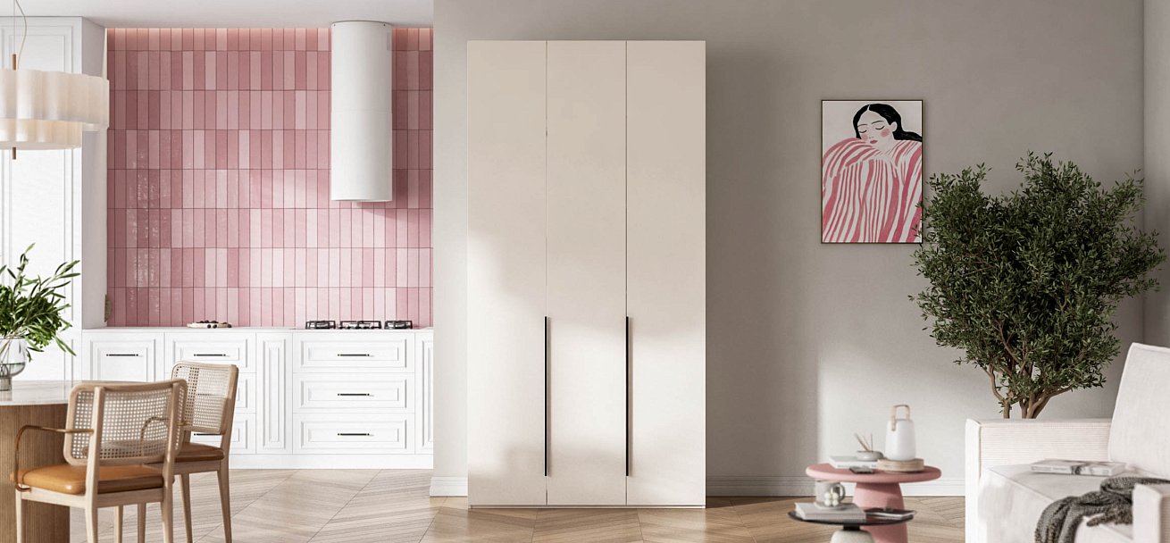 Босс Стандарт 120*236 шкаф распашной 3Д+ящики Кашемир