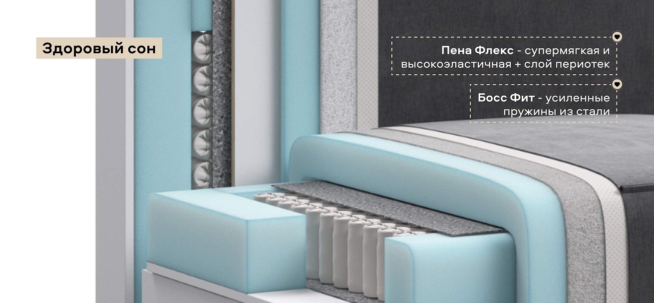 Диван Босс Софт Модуль велюр Монолит серый