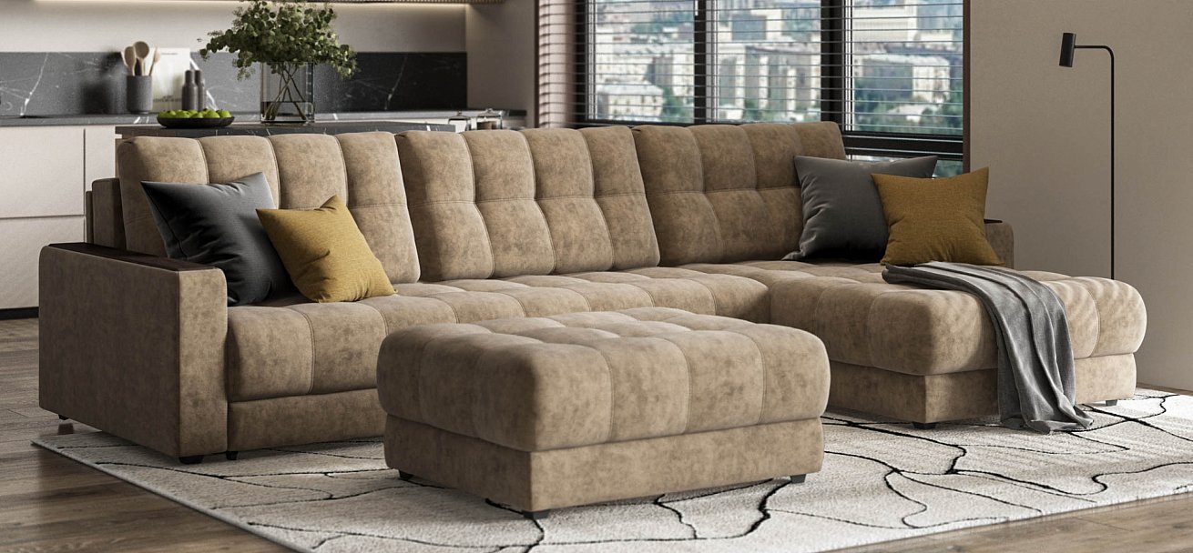 Босс пуф велюр Роял тауп