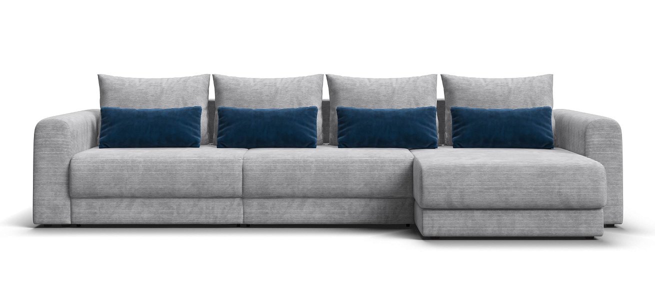 Модульный угловой диван Ричмонд Модуль Макс Вельвет Корд серый