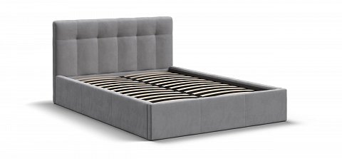 Белла Кровать без ПМ 140*200 велюр Монолит сталь 3