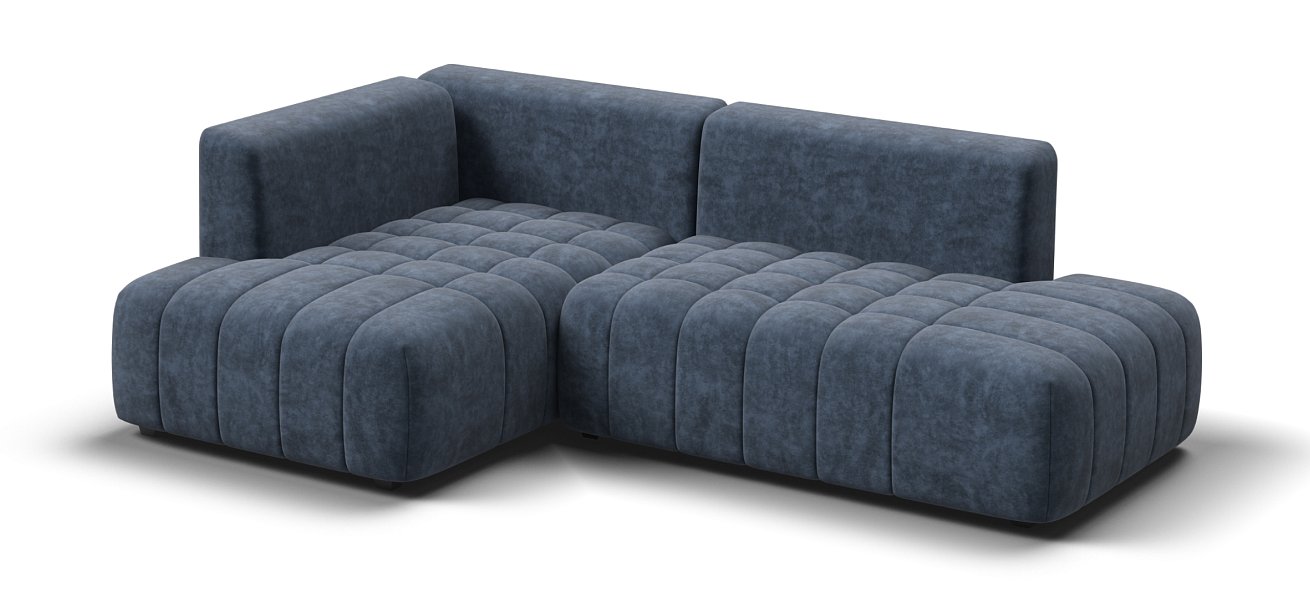 Угловой диван левый Босс Твин велюр Роял синий