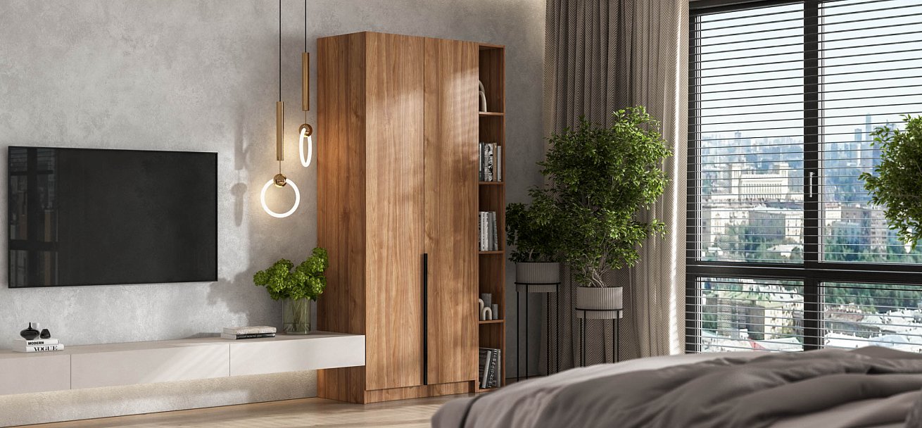 Рим 90 шкаф распашной 2Д 01 Орех Селект