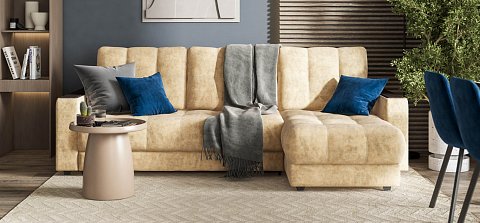 Угловой диван Босс Классик велюр Роял шампань 2