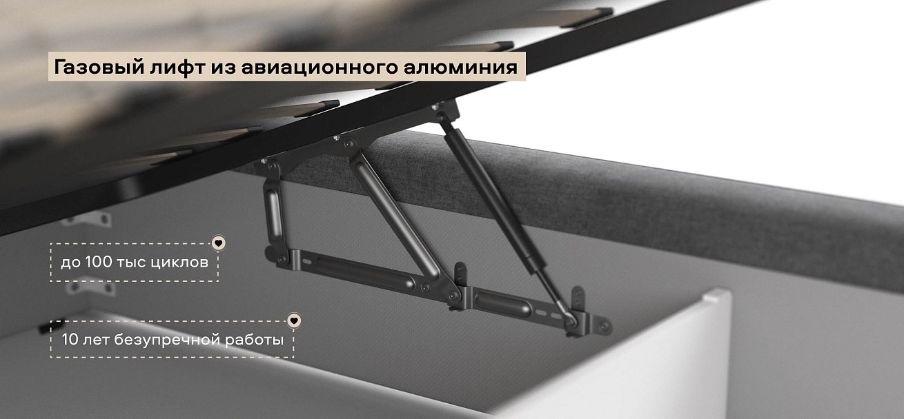 Норд Кровать+ПМ 160*200 велюр Монолит серый