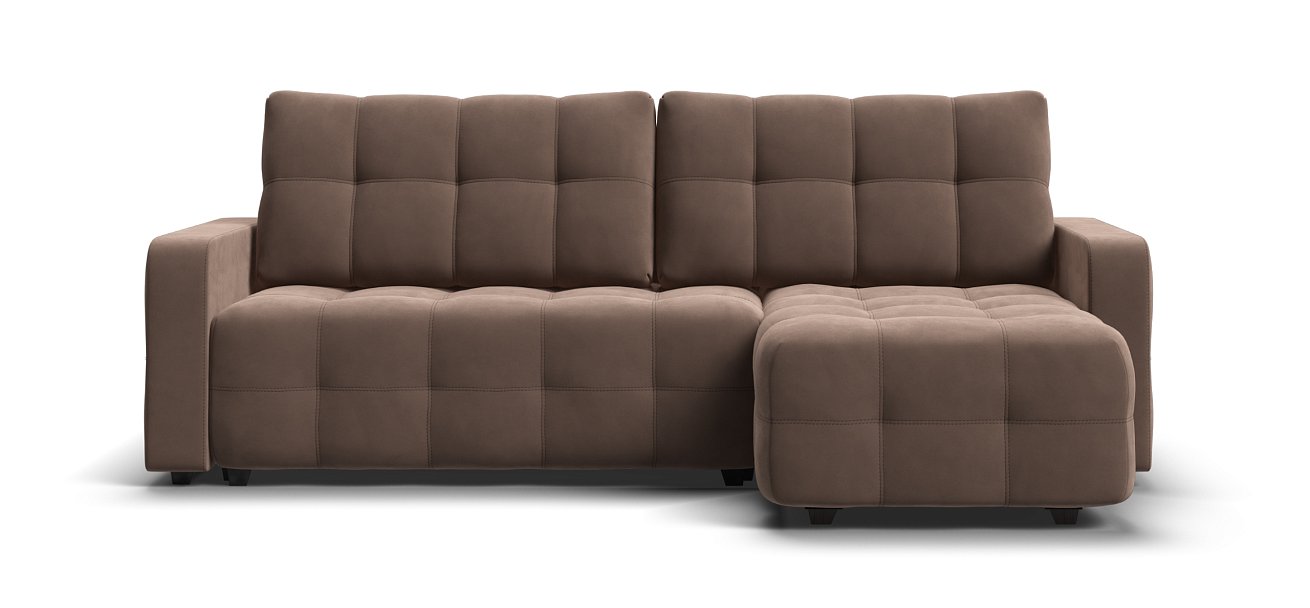 Угловой диван Денди велюр Монолит мокко