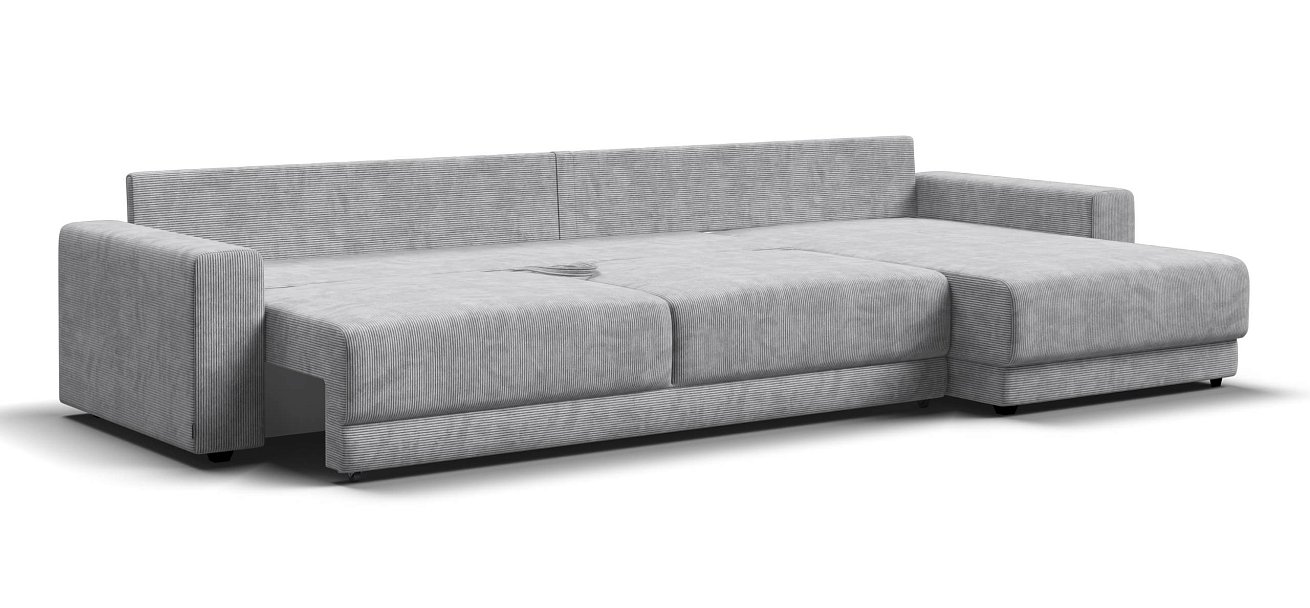 Угловой диван Босс Прайм Макс Вельвет Корд серый