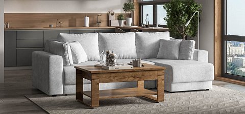 Угловой диван Босс Прайм ХЛ Шенилл Клауд серый 2