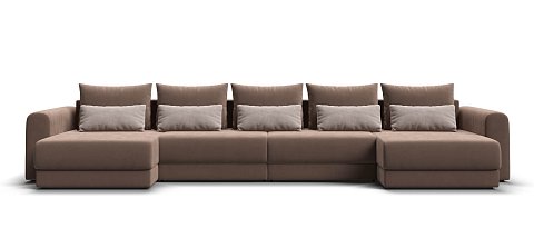 Модульный п-образный диван Ричмонд Модуль велюр Монолит мокко 1
