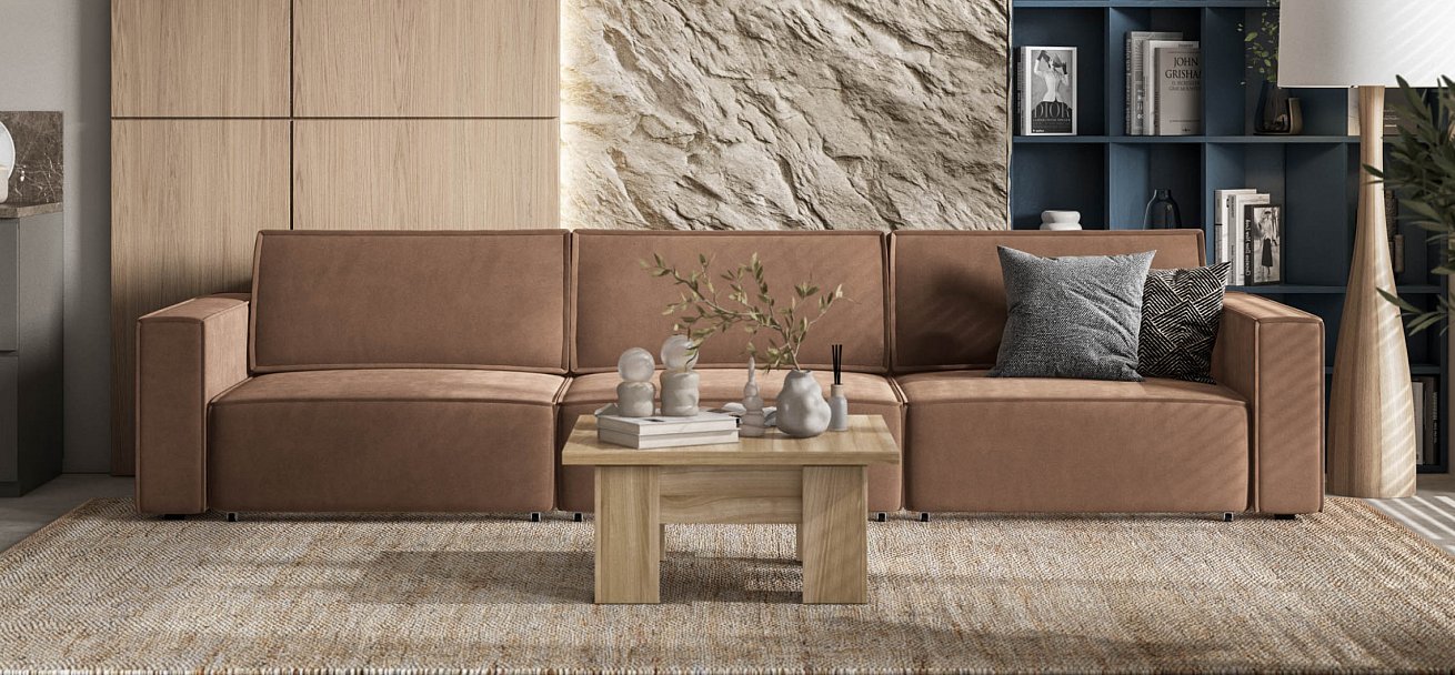 Диван Босс Софт Модуль Макс велюр Монолит мокко