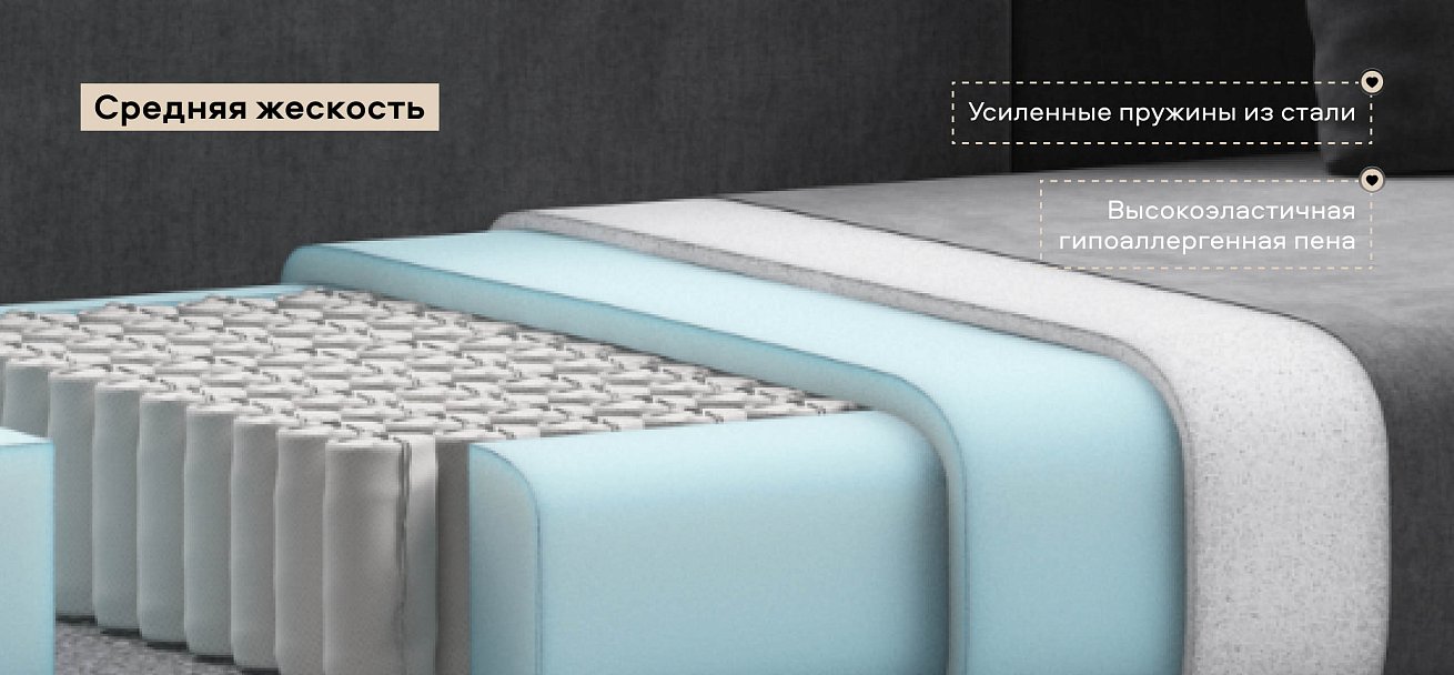 Тахта Ирис велюр Монолит серый