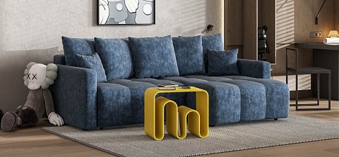 Угловой диван Босс Тренд велюр Роял синий 2