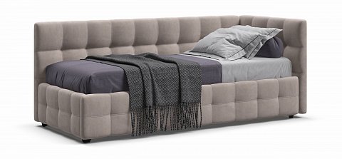 Босс Мини Кровать+ПМ 90*200 велюр Монолит латте