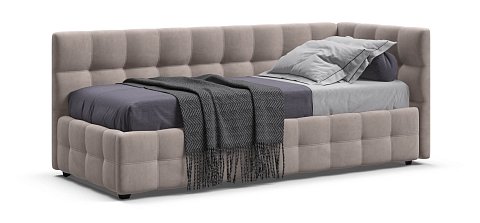 Босс Мини Кровать+ПМ 90*200 велюр Монолит латте 1