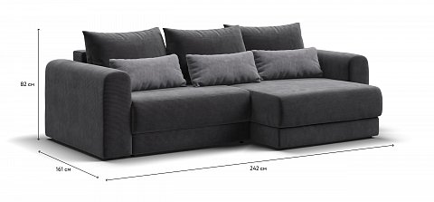 Модульный угловой диван Ричмонд Модуль Вельвет Корд графит 1