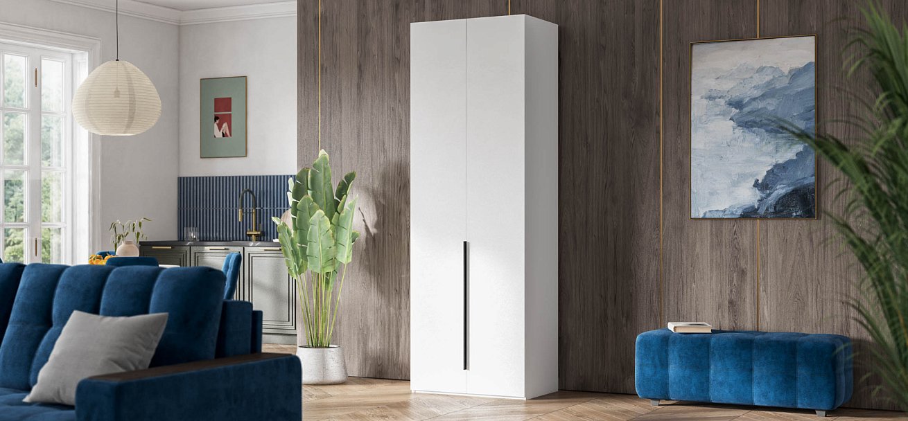 Босс Стандарт 80*236 шкаф распашной 2Д+ящики Белый