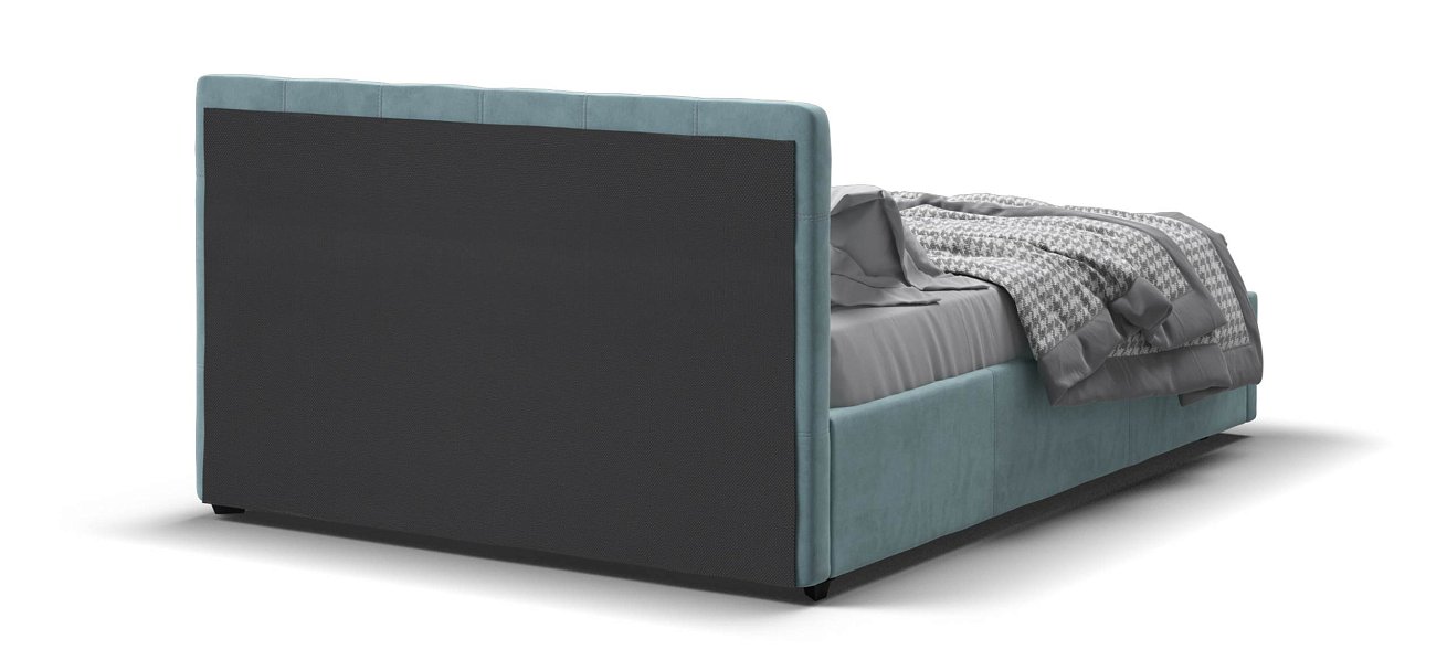 Белла Кровать + ПМ 140*200 велюр Монолит аква