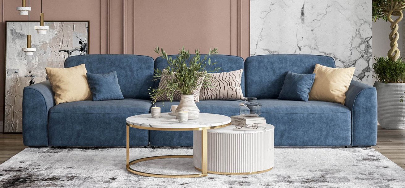 Диван Кинг Макс велюр Роял синий