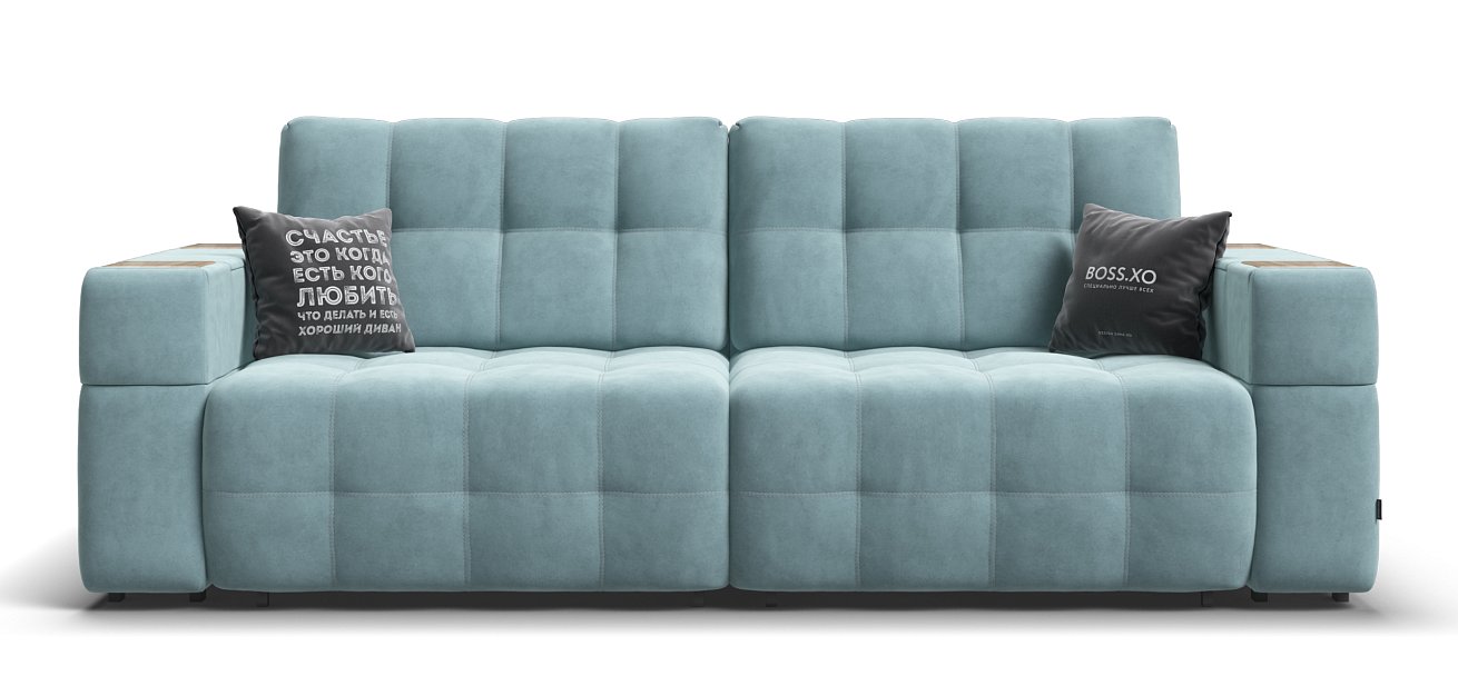 Диван Босс ХО велюр Монолит аква / Снежная Сонома