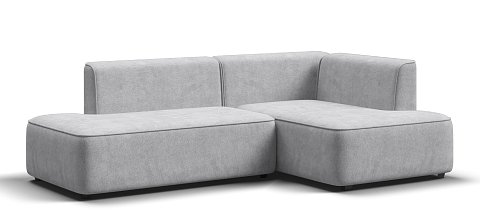 Диван угловой правый Кинг Твин Шенилл Клауд серый 3