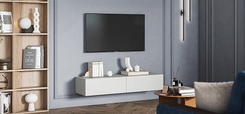 ТВ Тумба Босс Стандарт 140 Шиншилла серая 2