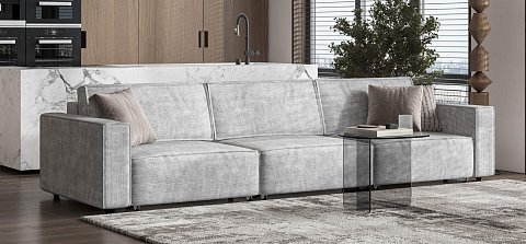 Диван Босс Софт Модуль Макс Вельвет Корд серый 2