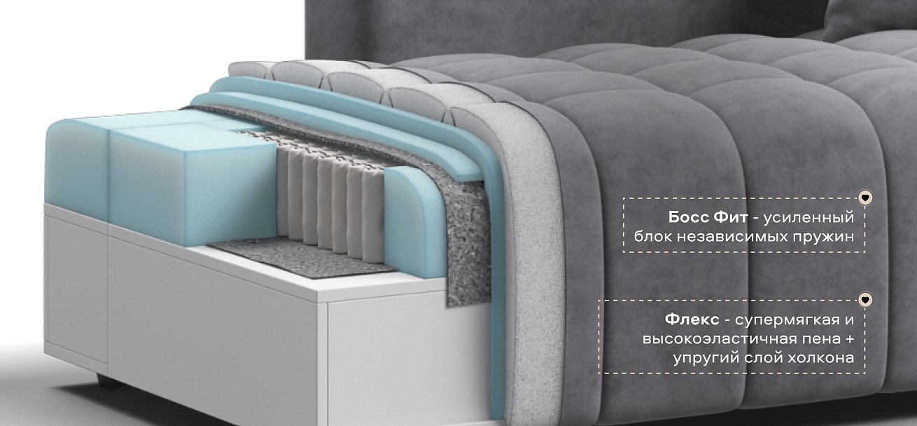 Угловой диван правый Босс Твин велюр Роял агат