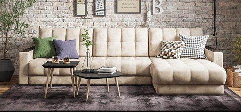 Угловой диван Босс Макс велюр Алькантара пепел 2