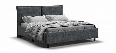 Лео Кровать 160*200 Шенилл Смарт серый